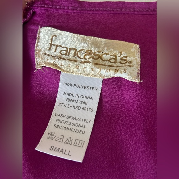 Francesca’s satin ruffle dress. Size small. - Picture 4 of 4